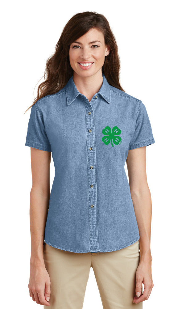 Gloucester County 4-H Clover Ladies SS Denim Shirt