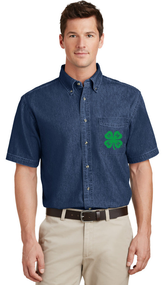 Gloucester County 4-H Clover Men's SS Denim Shirt
