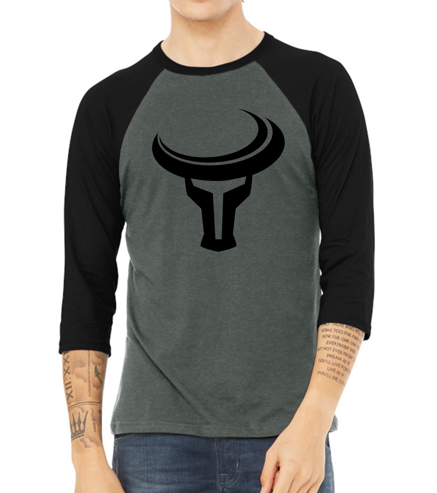 TORO | Bold Logo 3/4 Baseball Tee - Charcoal