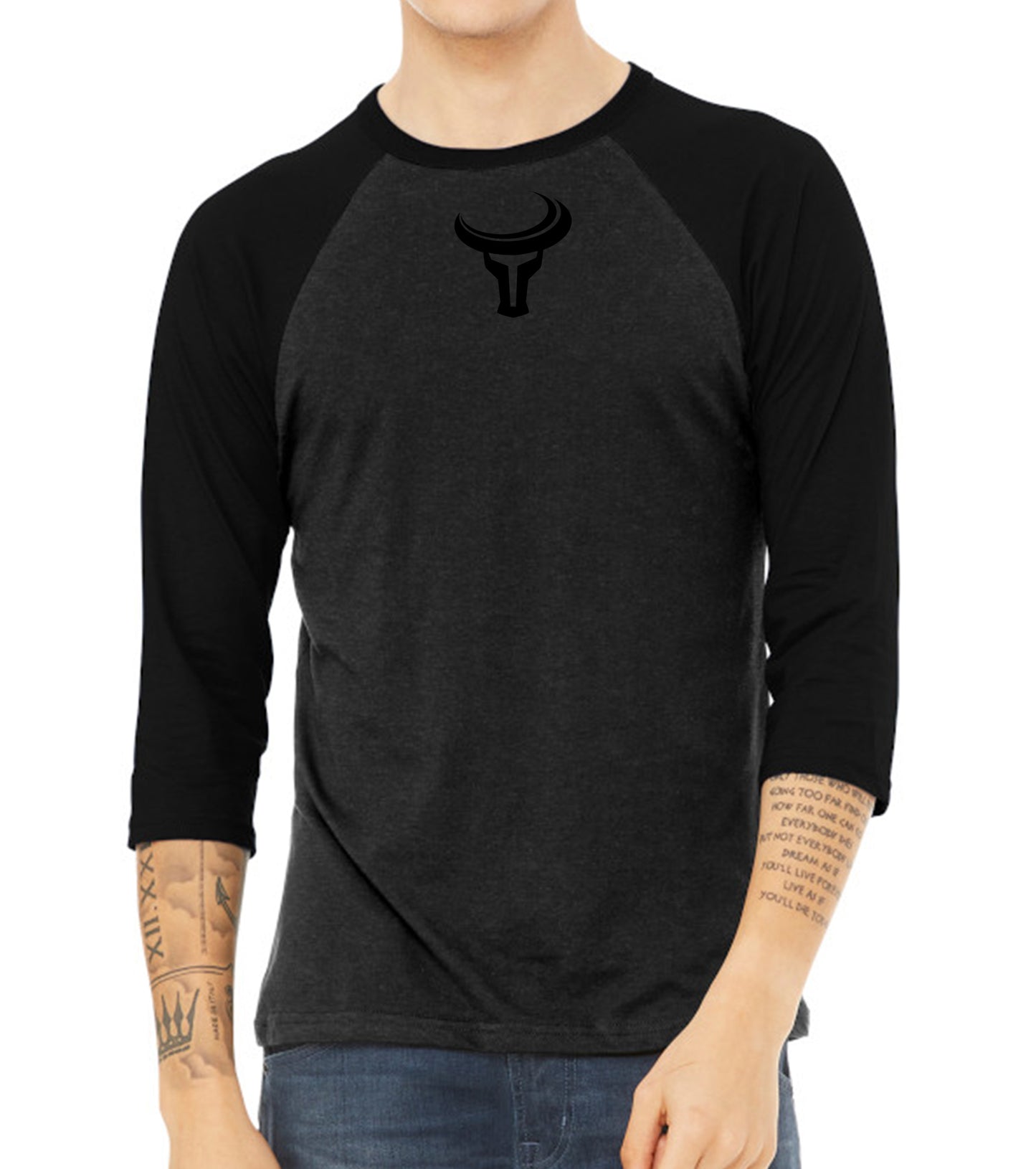 TORO | Bold Mini Logo 3/4 Baseball Tee - Black