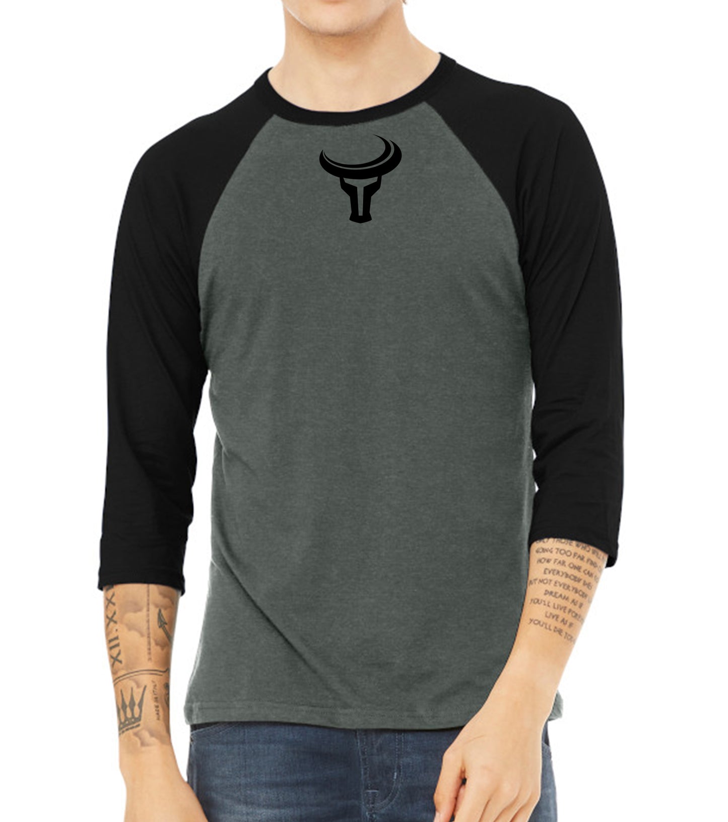 TORO | Bold Mini Logo 3/4 Baseball Tee - Charcoal