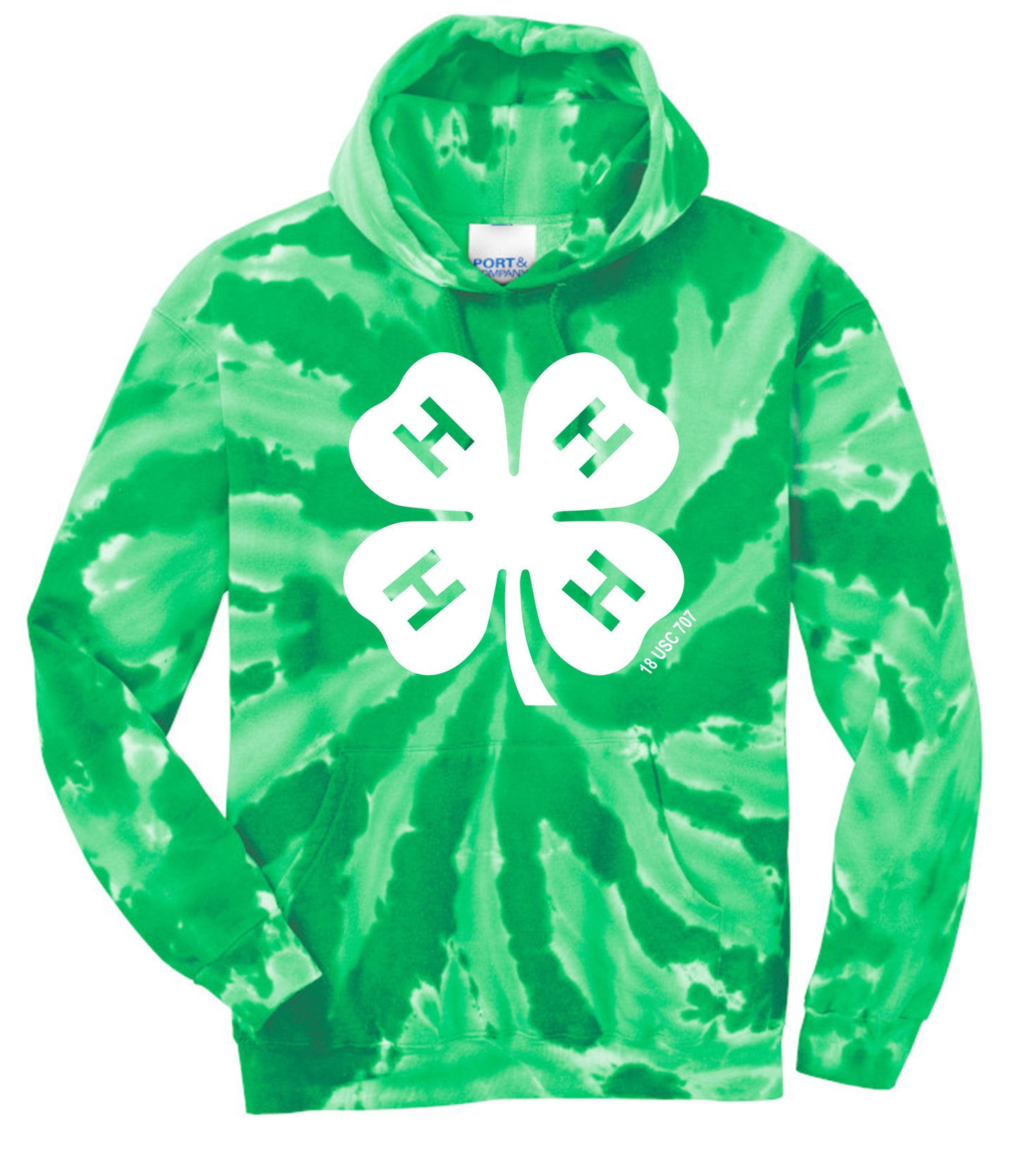 Gloucester County 4-H Clover Tie-Dye Hoodie