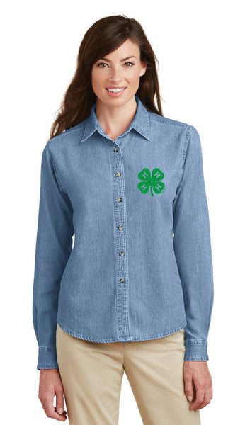 Gloucester County 4-H Clover Ladies LS Denim Shirt