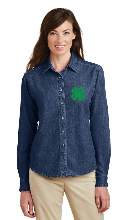 Gloucester County 4-H Clover Ladies LS Denim Shirt