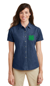 Gloucester County 4-H Clover Ladies SS Denim Shirt