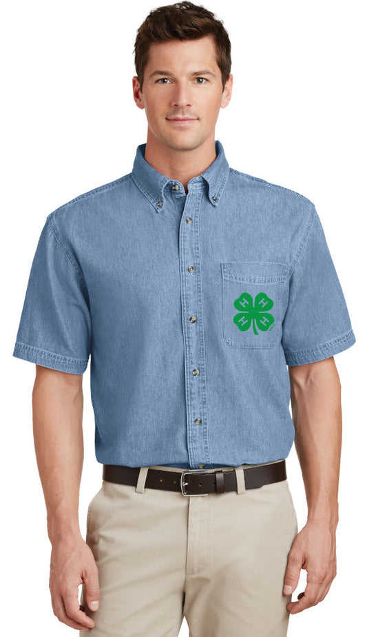 Gloucester County 4-H Clover Men's SS Denim Shirt