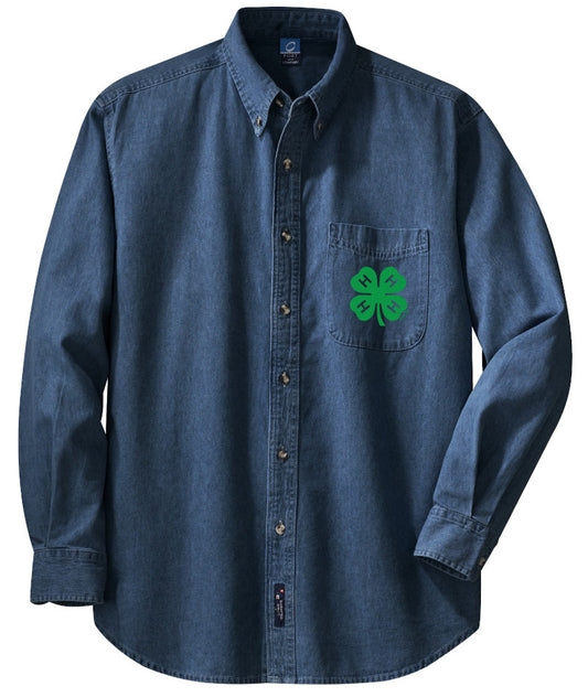 Gloucester County 4-H Clover Men's LS Denim Shirt